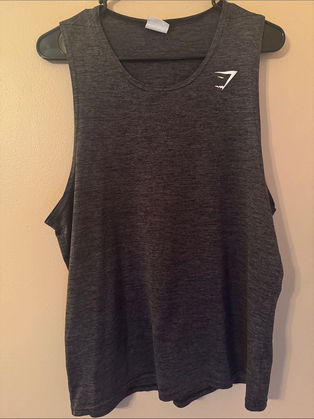 Gymshark Dark Heather Gray Tank with White Logo